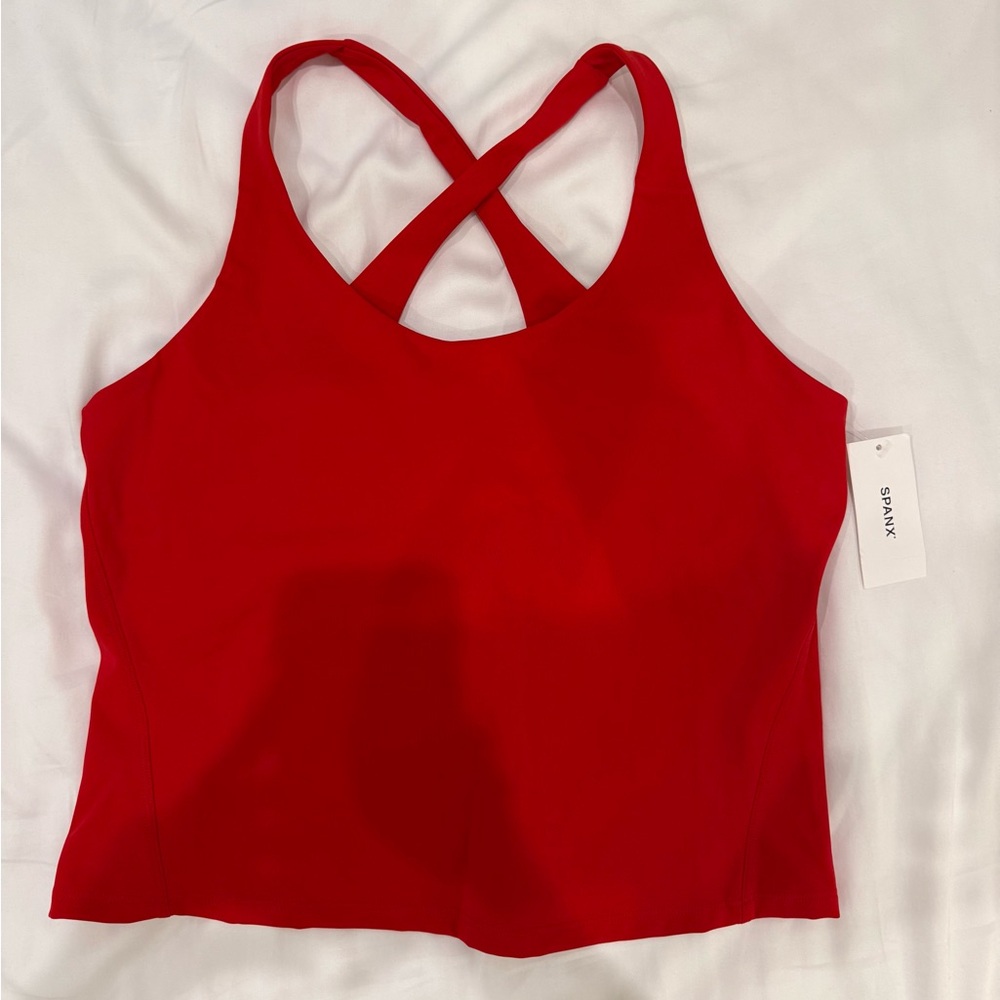 SPANX Red Crisscross Back Tank Top